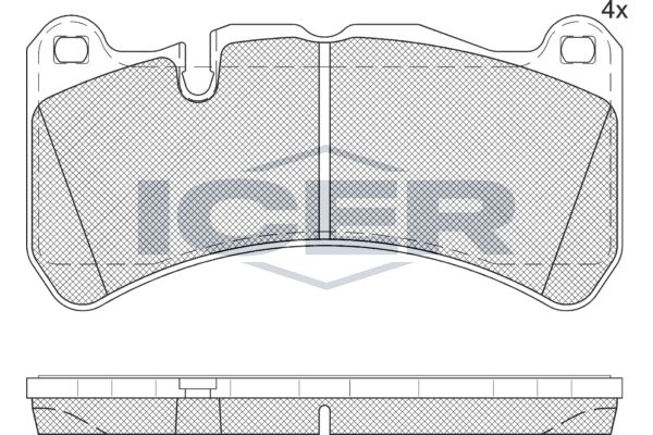Stabdžių trinkelių rinkinys, diskinis stabdys ICER 182260