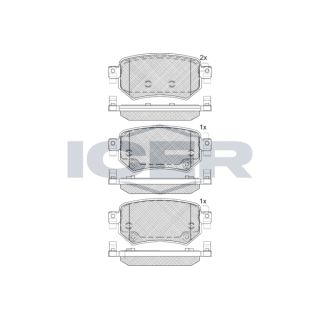Stabdžių trinkelių rinkinys, diskinis stabdys ICER 182263