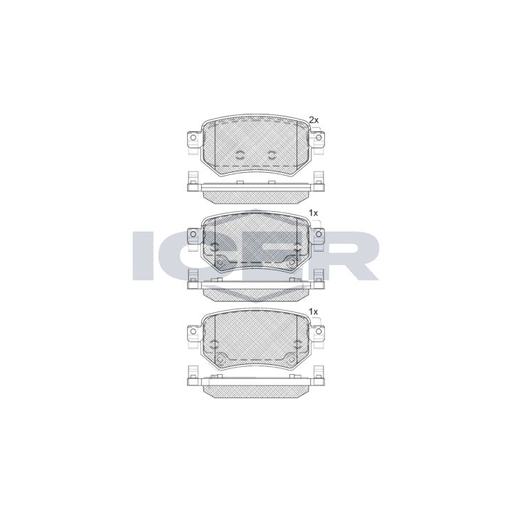 Stabdžių trinkelių rinkinys, diskinis stabdys ICER 182263