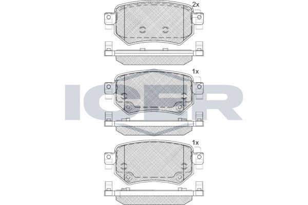Stabdžių trinkelių rinkinys, diskinis stabdys ICER 182263