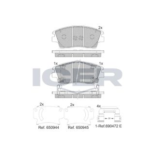Stabdžių trinkelių rinkinys, diskinis stabdys ICER 182277