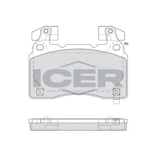 Stabdžių trinkelių rinkinys, diskinis stabdys ICER 182286