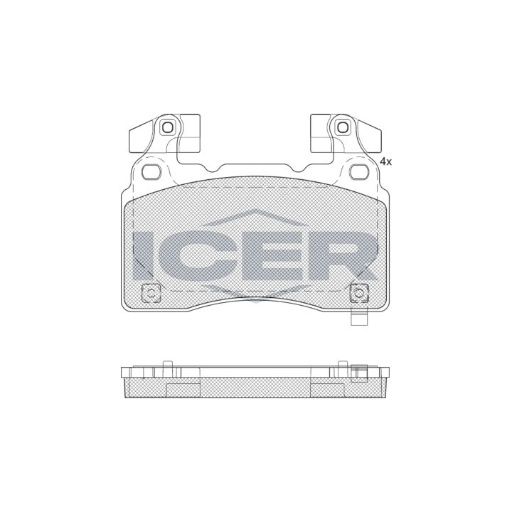 Stabdžių trinkelių rinkinys, diskinis stabdys ICER 182286