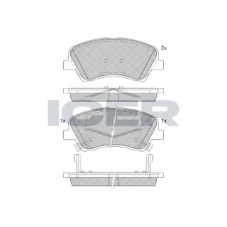 Stabdžių trinkelių rinkinys, diskinis stabdys ICER 182298-207