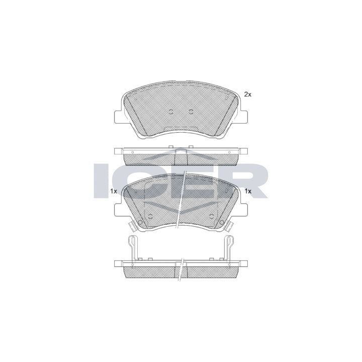Stabdžių trinkelių rinkinys, diskinis stabdys ICER 182298-207