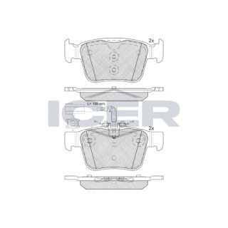 Stabdžių trinkelių rinkinys, diskinis stabdys ICER 182299
