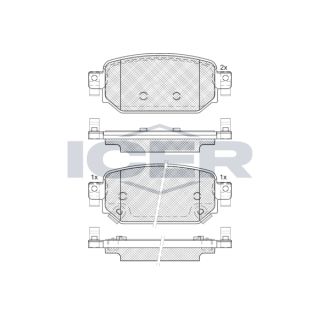 Stabdžių trinkelių rinkinys, diskinis stabdys ICER 182300