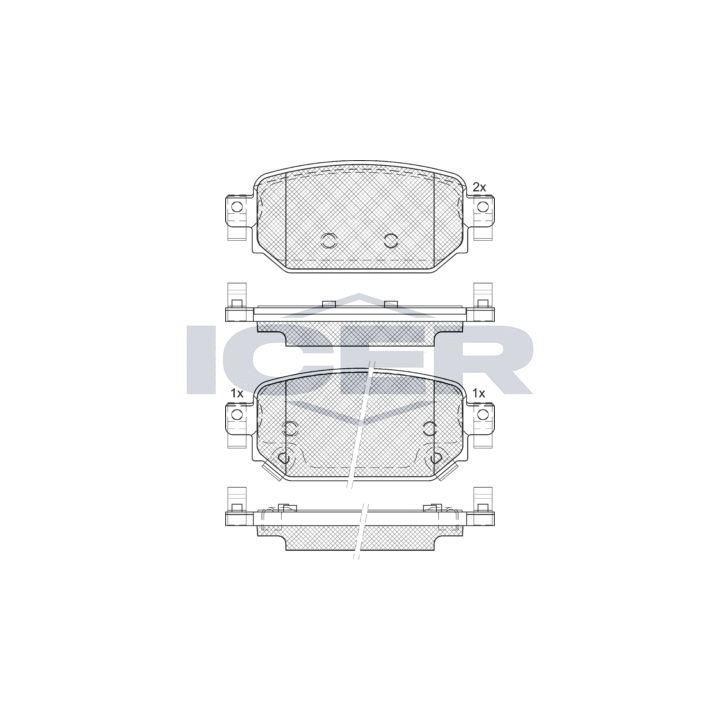 Stabdžių trinkelių rinkinys, diskinis stabdys ICER 182300