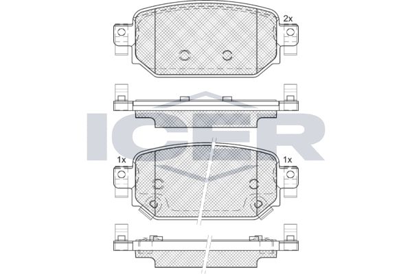 Stabdžių trinkelių rinkinys, diskinis stabdys ICER 182300