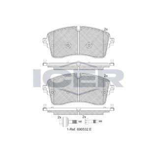 Stabdžių trinkelių rinkinys, diskinis stabdys ICER 182335-200