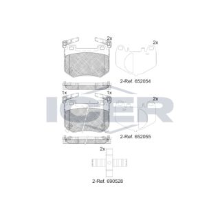 Stabdžių trinkelių rinkinys, diskinis stabdys ICER 182396
