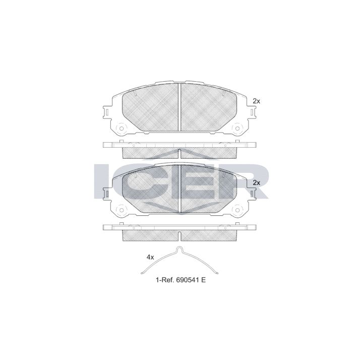 Stabdžių trinkelių rinkinys, diskinis stabdys ICER 182417