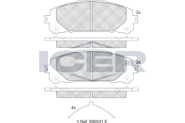 Stabdžių trinkelių rinkinys, diskinis stabdys ICER 182417