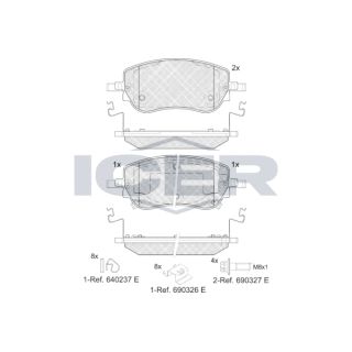 Stabdžių trinkelių rinkinys, diskinis stabdys ICER 182427