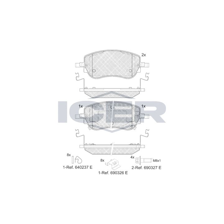 Stabdžių trinkelių rinkinys, diskinis stabdys ICER 182427