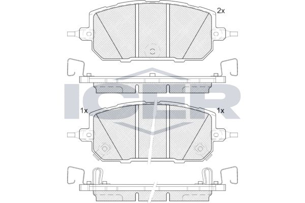 Stabdžių trinkelių rinkinys, diskinis stabdys ICER 182433