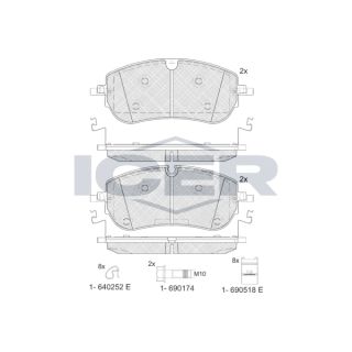 Stabdžių trinkelių rinkinys, diskinis stabdys ICER 182451