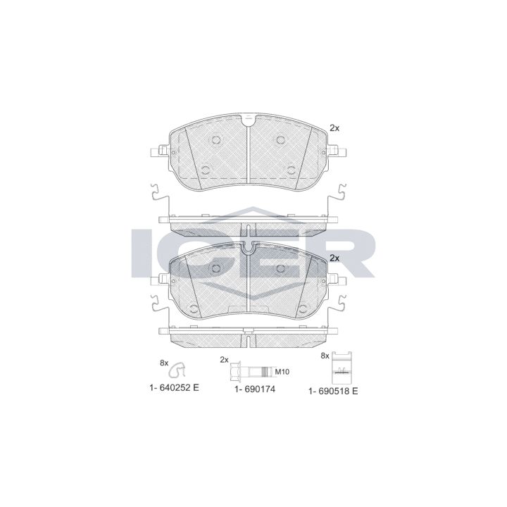 Stabdžių trinkelių rinkinys, diskinis stabdys ICER 182451