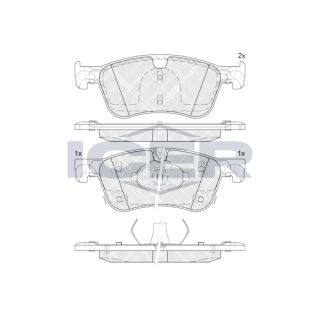 Stabdžių trinkelių rinkinys, diskinis stabdys ICER 182464