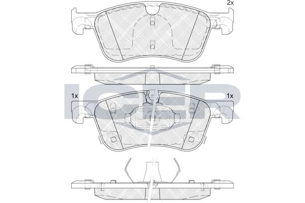 Stabdžių trinkelių rinkinys, diskinis stabdys ICER 182464