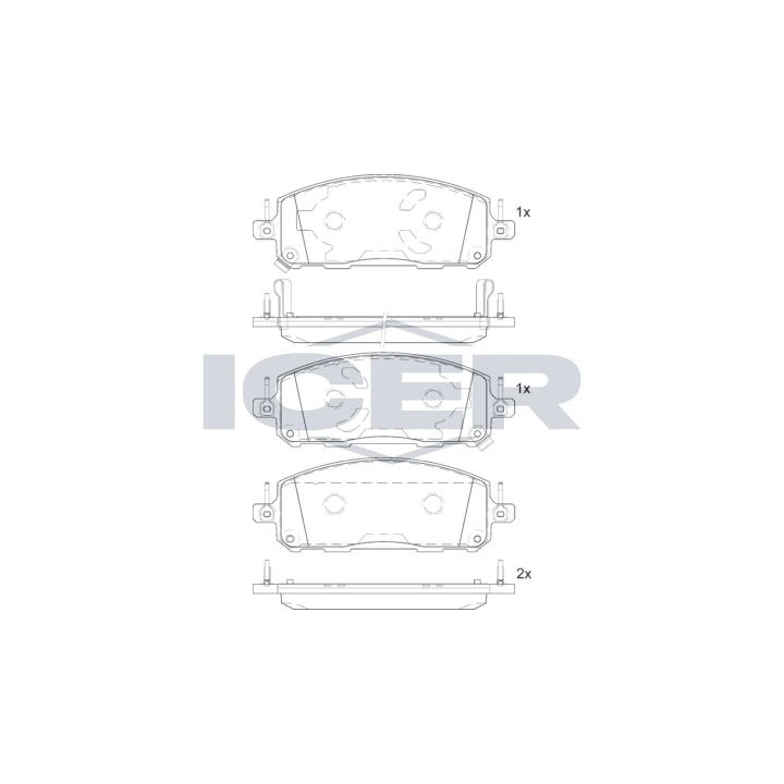 Stabdžių trinkelių rinkinys, diskinis stabdys ICER 182478