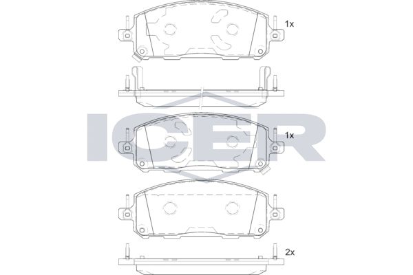Stabdžių trinkelių rinkinys, diskinis stabdys ICER 182478