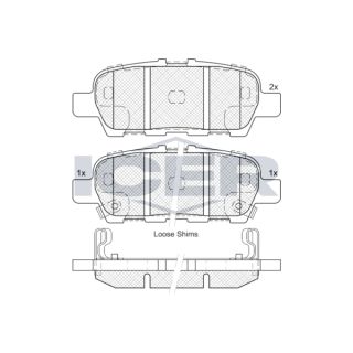Stabdžių trinkelių rinkinys, diskinis stabdys ICER EV1901-203