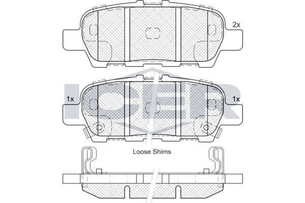 Stabdžių trinkelių rinkinys, diskinis stabdys ICER EV1901-203