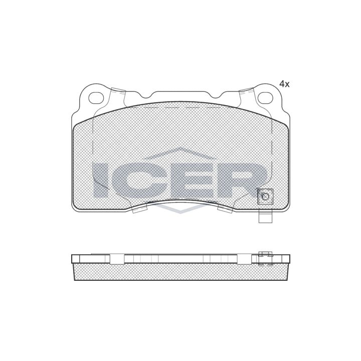 Stabdžių trinkelių rinkinys, diskinis stabdys ICER EV1990