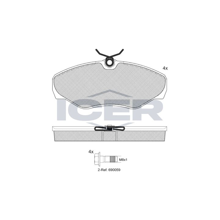 Stabdžių trinkelių rinkinys, diskinis stabdys ICER LM1315-701