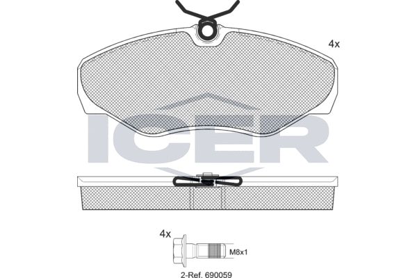 Stabdžių trinkelių rinkinys, diskinis stabdys ICER LM1315-701