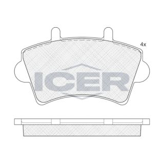 Stabdžių trinkelių rinkinys, diskinis stabdys ICER LM1442
