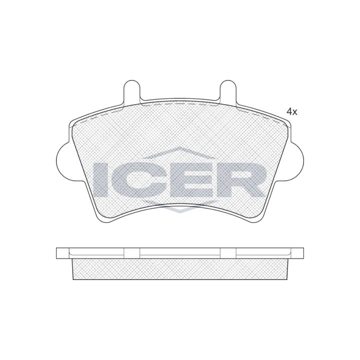 Stabdžių trinkelių rinkinys, diskinis stabdys ICER LM1442