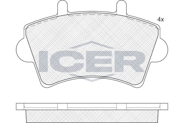 Stabdžių trinkelių rinkinys, diskinis stabdys ICER LM1442