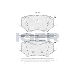 Stabdžių trinkelių rinkinys, diskinis stabdys ICER LM1523