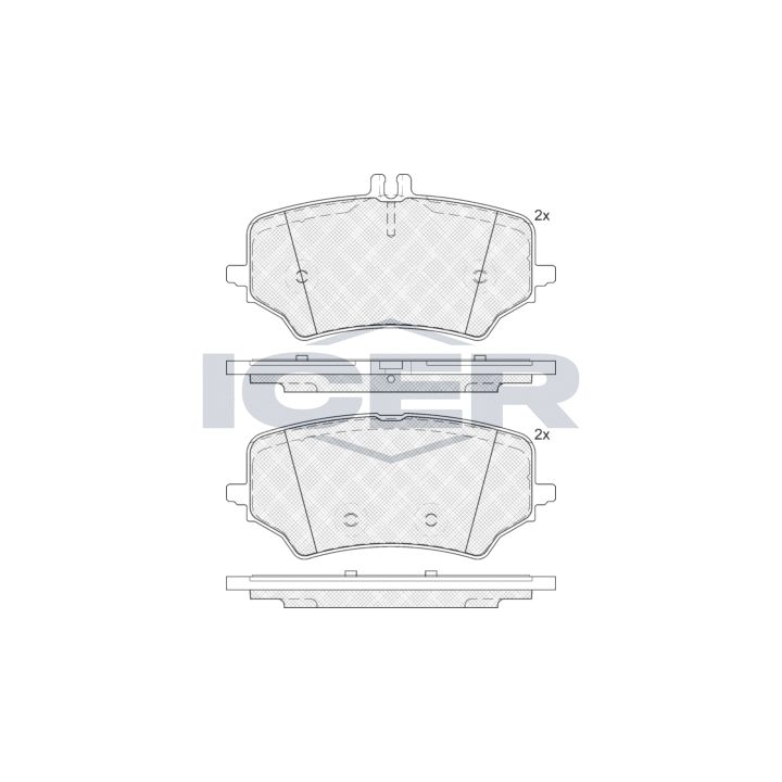 Stabdžių trinkelių rinkinys, diskinis stabdys ICER LM1523