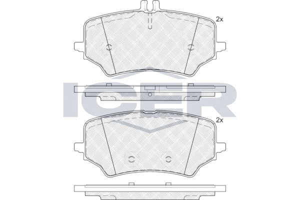 Stabdžių trinkelių rinkinys, diskinis stabdys ICER LM1523