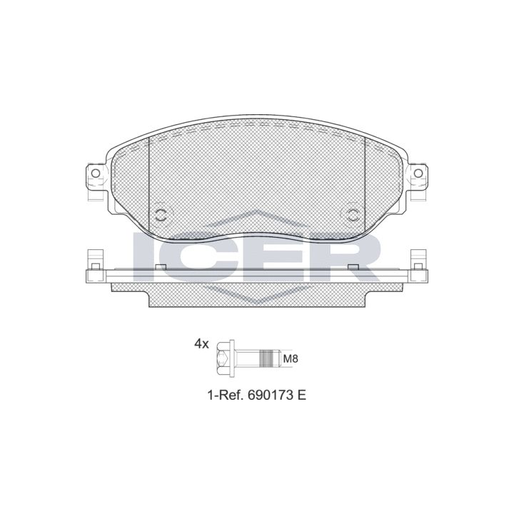 Stabdžių trinkelių rinkinys, diskinis stabdys ICER LM2219