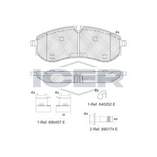 Stabdžių trinkelių rinkinys, diskinis stabdys ICER LM2381