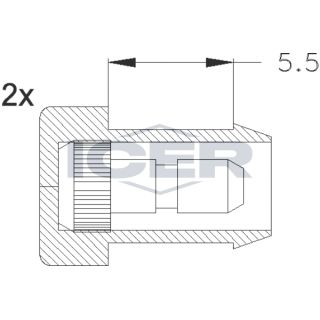 įspėjimo kontaktas, stabdžių trinkelių susidėvėjimas ICER 610055 E C