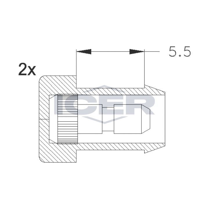 įspėjimo kontaktas, stabdžių trinkelių susidėvėjimas ICER 610055 E C