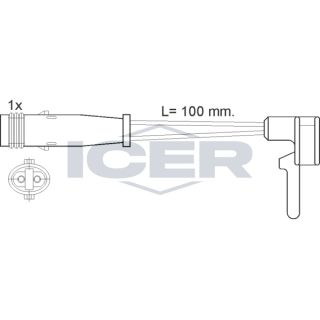 įspėjimo kontaktas, stabdžių trinkelių susidėvėjimas ICER 610323 E C