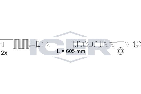 įspėjimo kontaktas, stabdžių trinkelių susidėvėjimas ICER 610390 E C