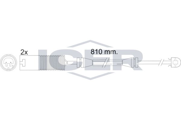 įspėjimo kontaktas, stabdžių trinkelių susidėvėjimas ICER 610425 E C