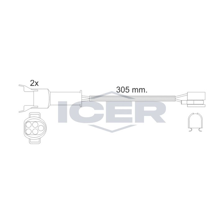 įspėjimo kontaktas, stabdžių trinkelių susidėvėjimas ICER 610449 E C