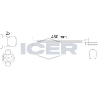 įspėjimo kontaktas, stabdžių trinkelių susidėvėjimas ICER 610456 E C