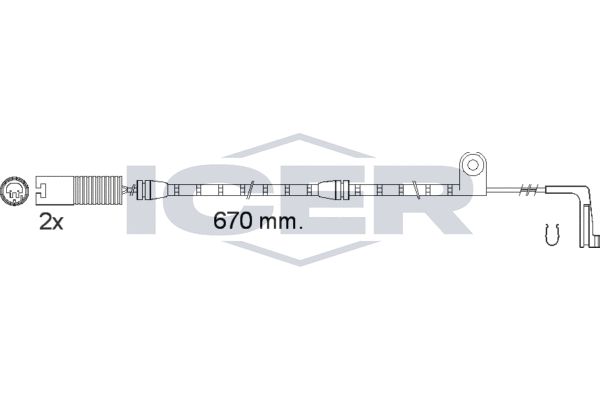 įspėjimo kontaktas, stabdžių trinkelių susidėvėjimas ICER 610478 E C