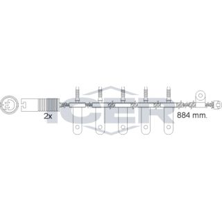 įspėjimo kontaktas, stabdžių trinkelių susidėvėjimas ICER 610500 E C