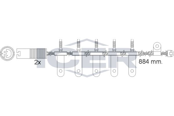 įspėjimo kontaktas, stabdžių trinkelių susidėvėjimas ICER 610500 E C