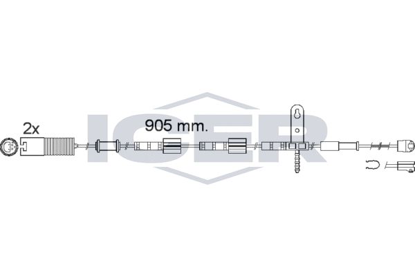 įspėjimo kontaktas, stabdžių trinkelių susidėvėjimas ICER 610543 E C